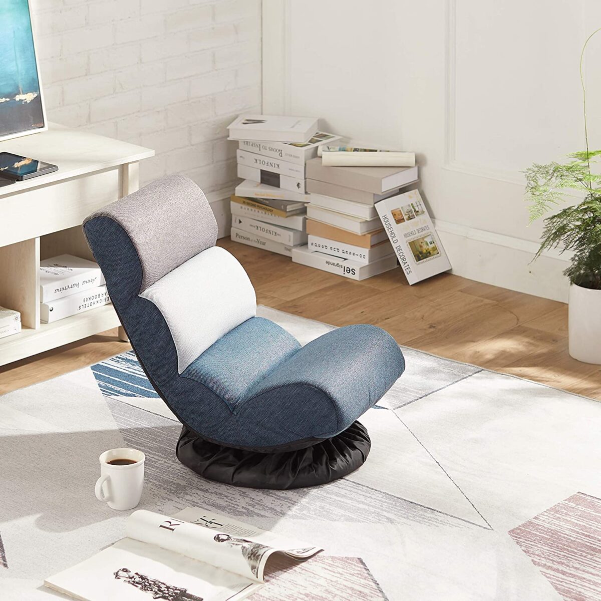 best floor chair for living room dorm room gaming chairs that look good enough for public spaces swivel base denim colored cool modern seating for TV space
