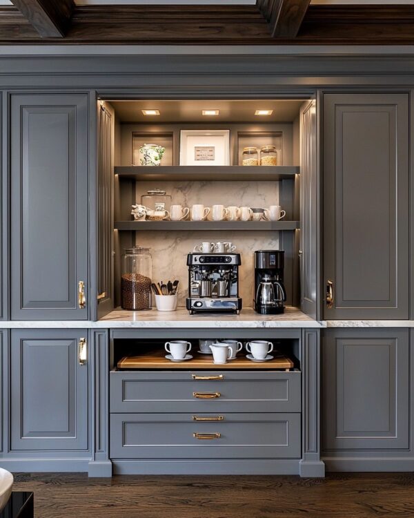 built in coffee station