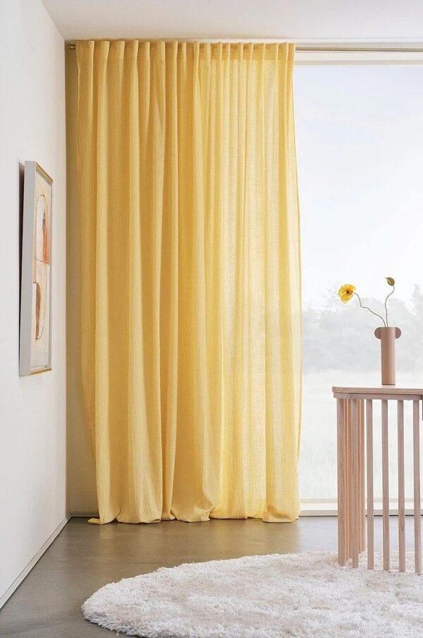 butter yellow curtains