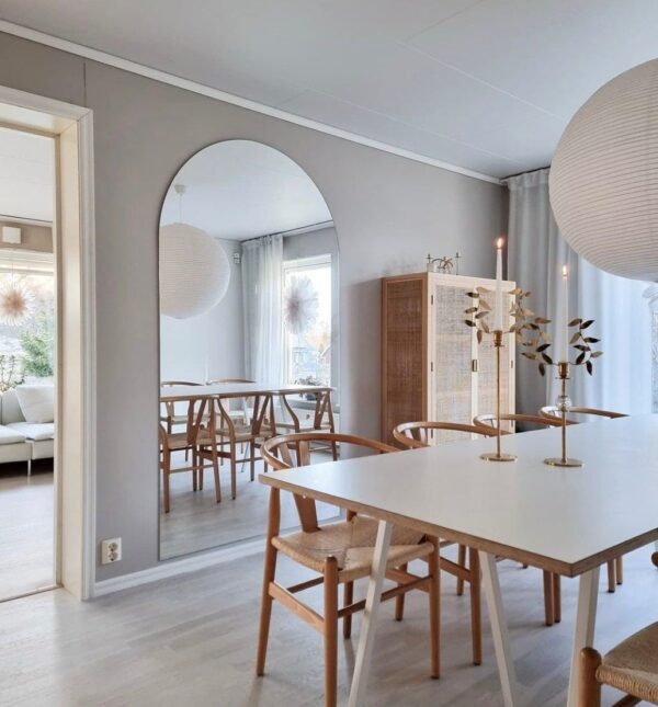 large mirror in open layout