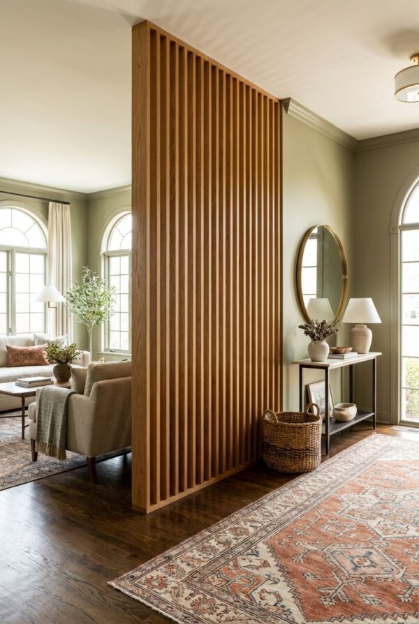 low partition entryway