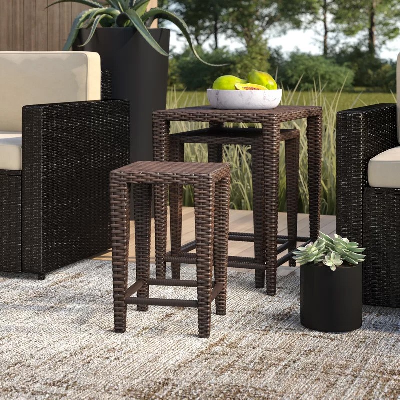 Wicker outdoor side table