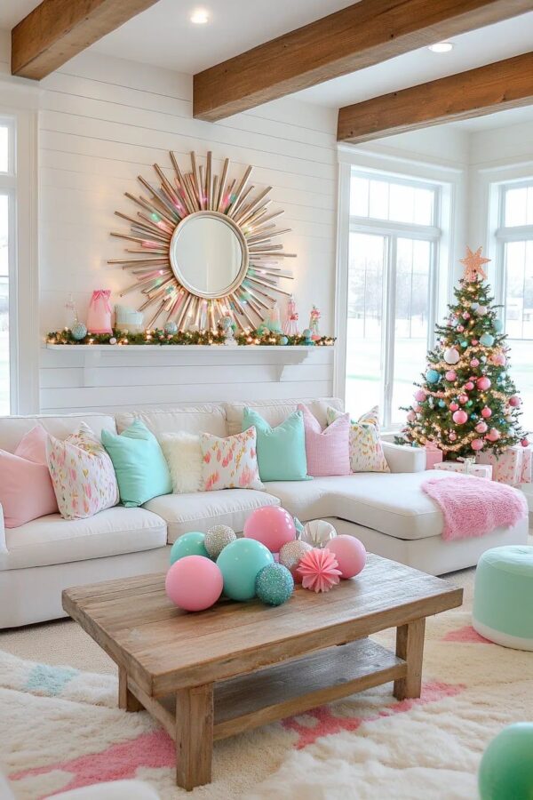 pastel holiday decor