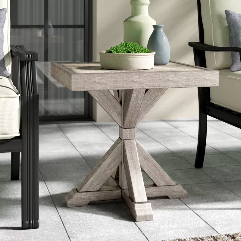 Rustic farmhouse outdoor side table