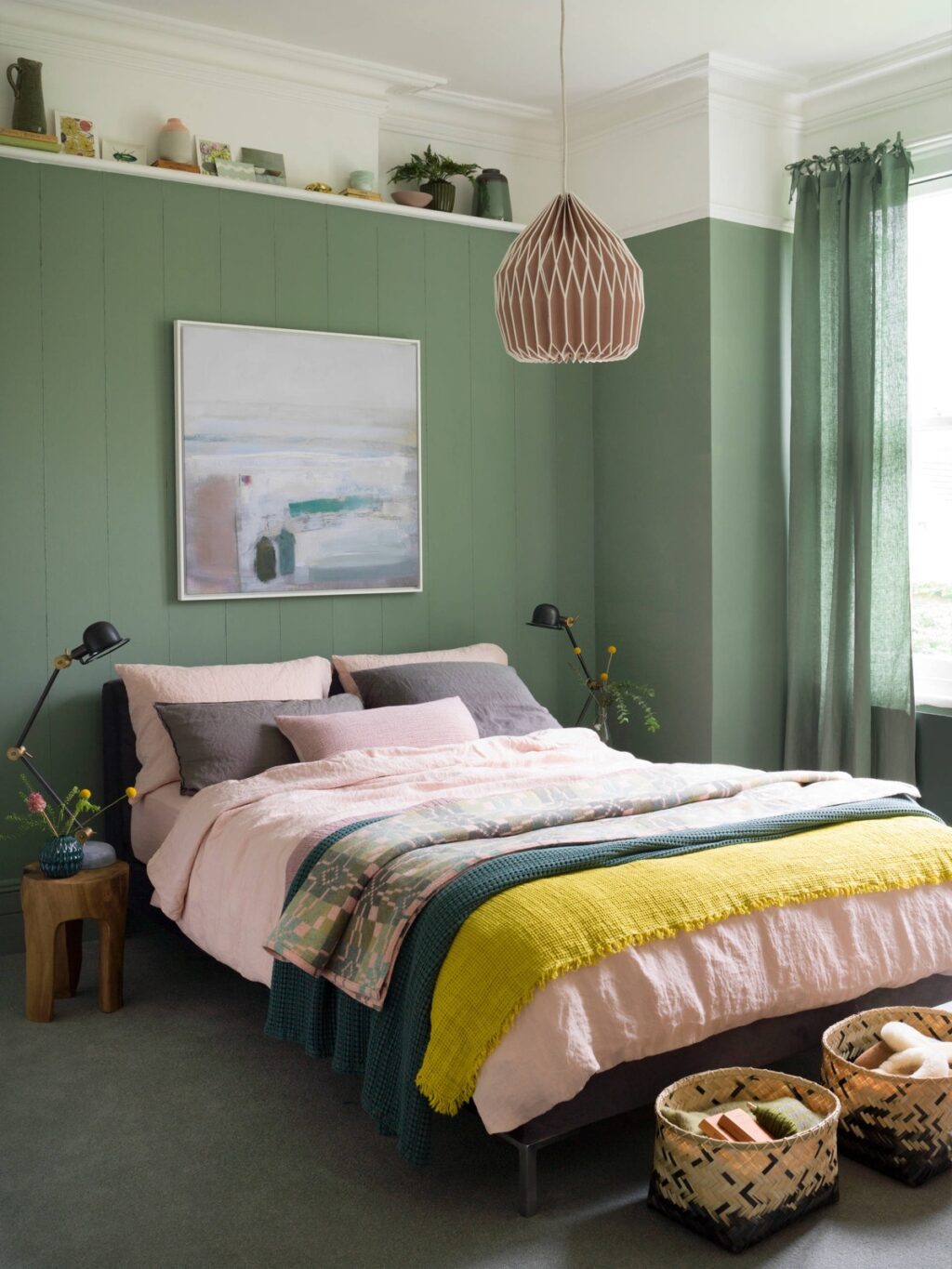 sage green bedroom
