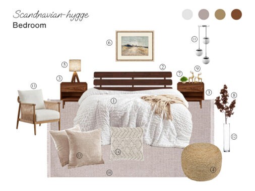 Scandinavian Hygge-inspired Bedroom: Board with Shopping List
