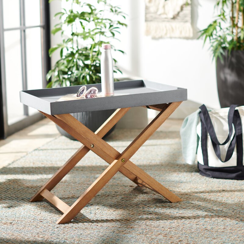Folding outdoor side table