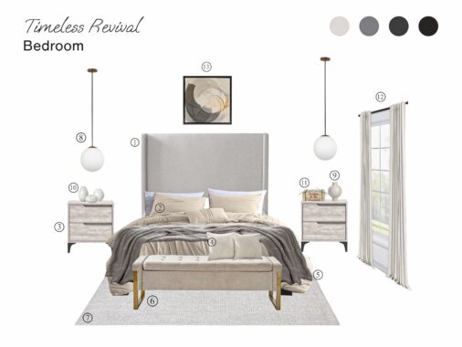Timeless Revival Bedroom: Board with Shopping List