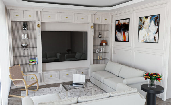 white tv design