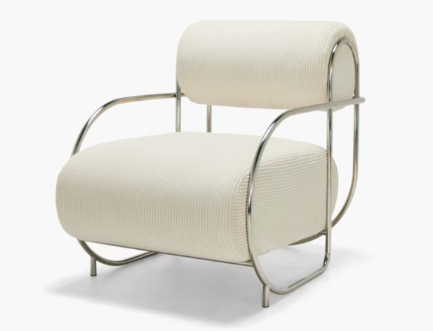 Chrome tubular metal frame chair