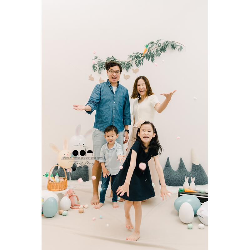 兒童攝影-場地家庭攝影-真實記錄幸福有愛的4人家庭照-套餐B